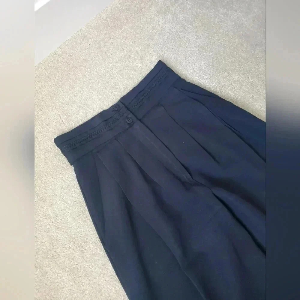Vintage super high waist double pleated tuxedo  trouser